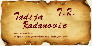 Tadija Radanović vizit kartica